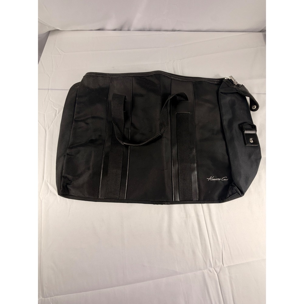 Kenneth Cole Duffle Bag Large Black Nylon Weekender Travel Tote Shoulder Strap